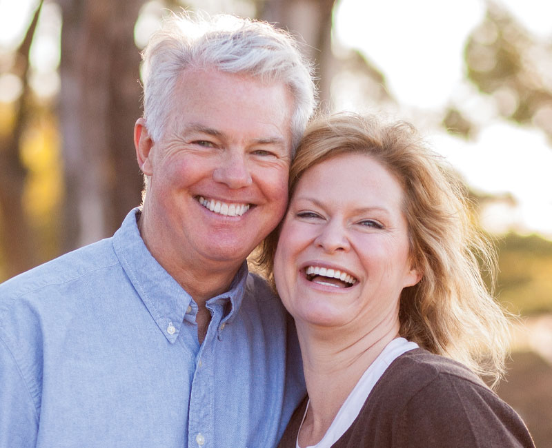 Couple smiling